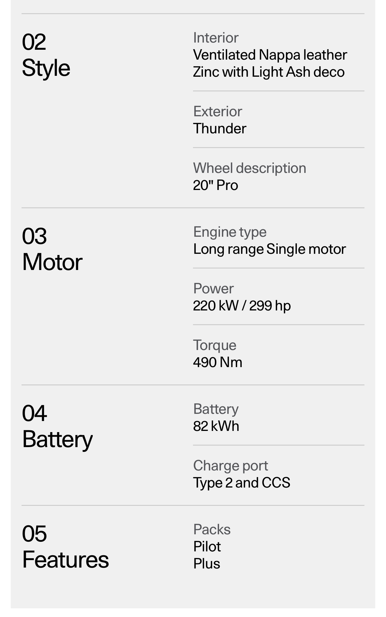 Polestar 2 Specs